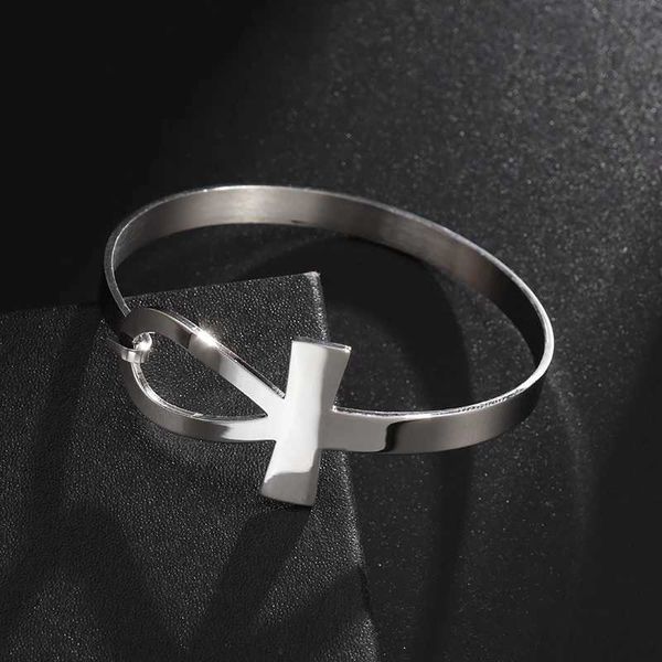 Braccialetti di fascino in acciaio inossidabile segno egiziano ankh cross life bracciale per donne ragazze bellissime stile religioso regalo