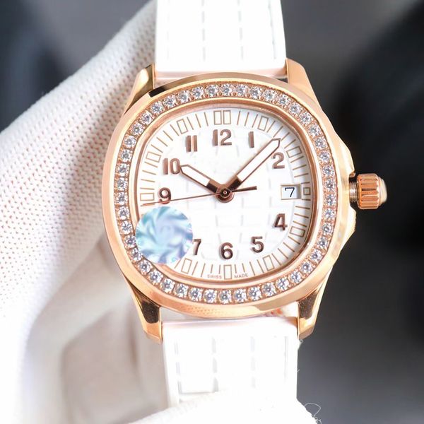 Neue Damen hochwertige Uhr Watch Luxus Diamant 38mm Quarz Batterie Batterie Fashion Watch Tape Klassische Farbe Girl Watch Designer Brand Casual Uhren