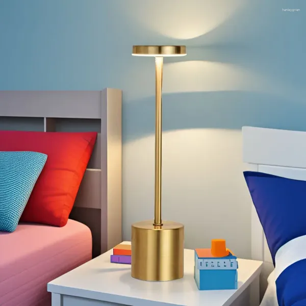 Tischlampen USB wiederaufladbare LED Touch Touch Metall Dimmlampe Raum im Freien Wohnzimmer Schlafzimmer Home Schreibtisch Dekorationen Nachtlicht