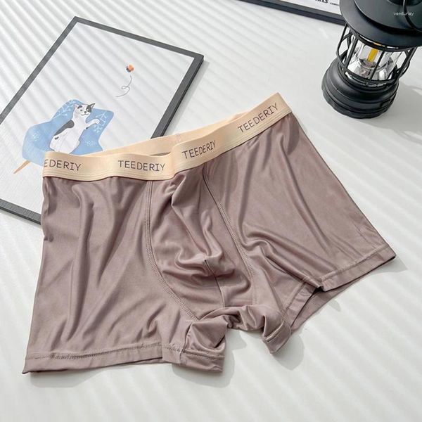 Underpants Men Ice Silk Boxer Mid-riz