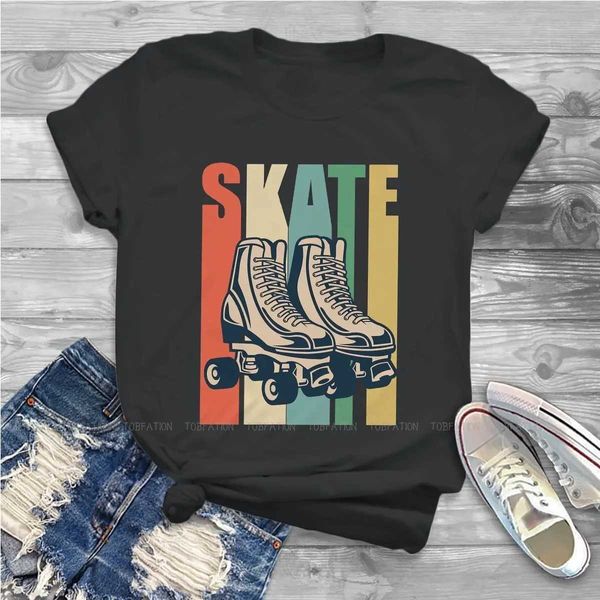 Frauen T-Shirt Y2K Kurzärmelte T-Shirt Sommer Derby Retro Hipster T-Shirts Roller Skating Frau Harajuku Tees Streetwear Round Neck Topl2405