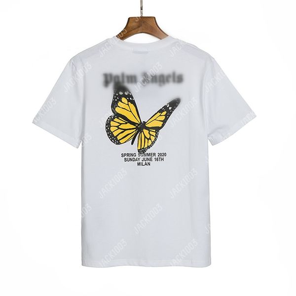 Palm Pa 24SSs Summer Letter Butterfly Printing Logo T Shirt Freund Geschenk Lose übergroßer Hip Hop Unisex Kurzarm Liebhaber Stil Tees Engel 688 Zyl