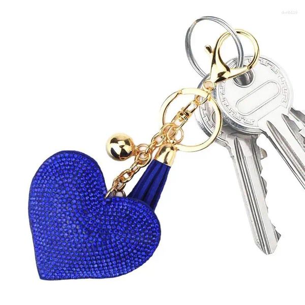 Dekorative Figuren Bling Keychain herzförmige Strassstudyring -ästhetische Accessoires Bag Charme Schlüsselring für Frauen Mädchen