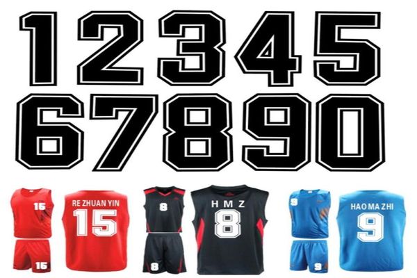 Notion Iron on Numbers Sports Sport Shert Setor de transferência de calor de 0 a 9 camisa Número DIY Para uniforme de futebol 20cm1622747