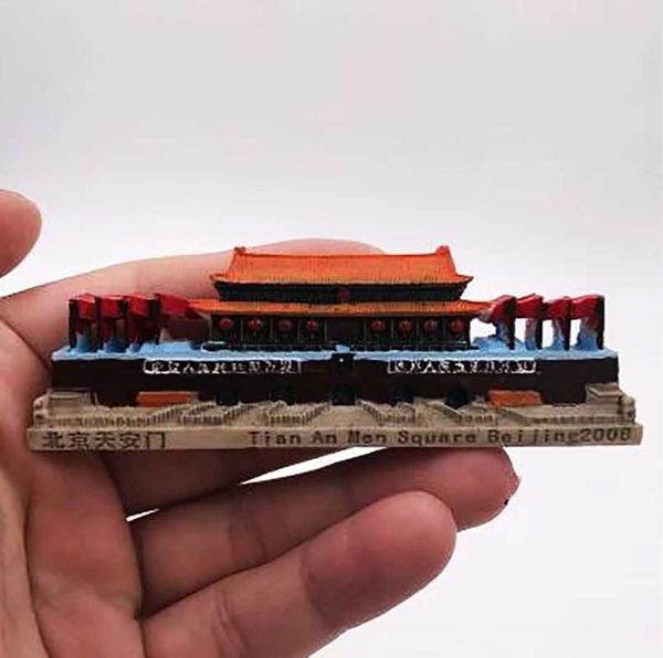 3pcsfridge Magnete Peking Kühlschrank Magnete Tourismus Souvenir Die großen Wandgebäude -Magnete für den Kühlschrank China Landschaftsharz Geschenke