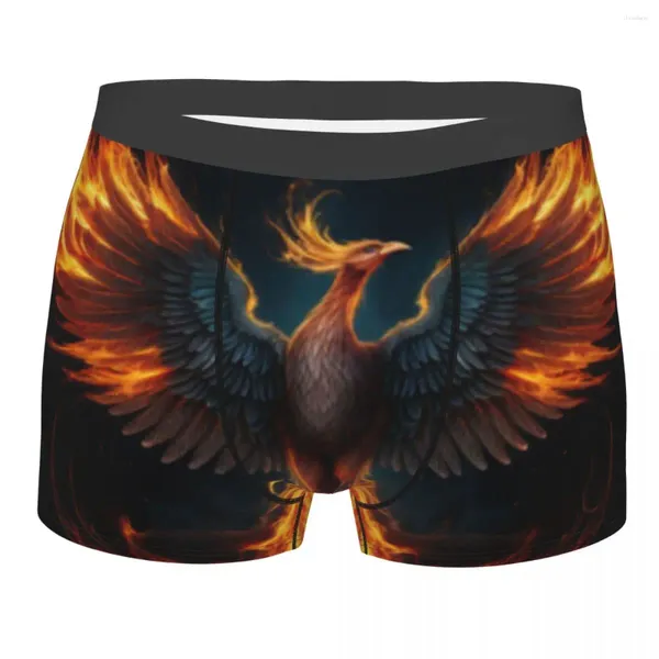Underpants Boxer Sexy Underwear Sexy Long Boxershorts Abstract Mythical Phoenix Bird Milk