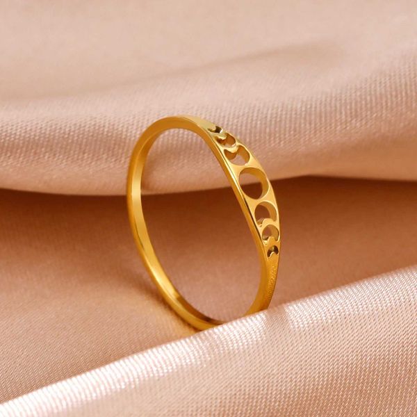 Anelli di nozze Skyrim Moon Ring Anello inossidabile in acciaio Mezzaluna Moon Anelli 2024 Gioielli Amulet Witch Gioielli per amanti Amici all'ingrosso