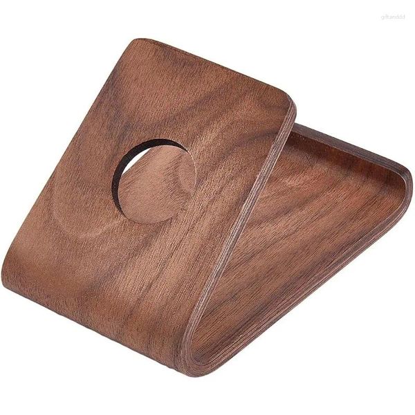 Dekorative Teller 1PC Walnuss Holz Handyhalter Smartphone Stand Desk Mount umweltfreundliche Wiege rustikal handgefertigt