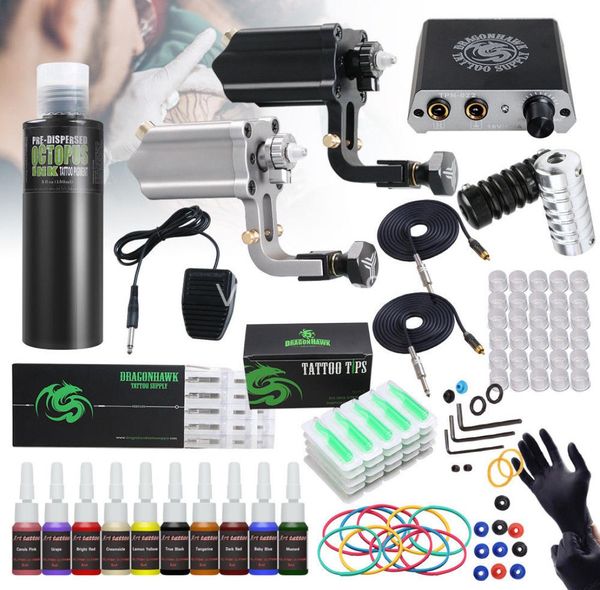 Kit de tatuagem rotativa 2pcs Máquinas de tatuagem rotativas profissionais Mini suprimentos de alimentação Superior Tips GRIPS1926905