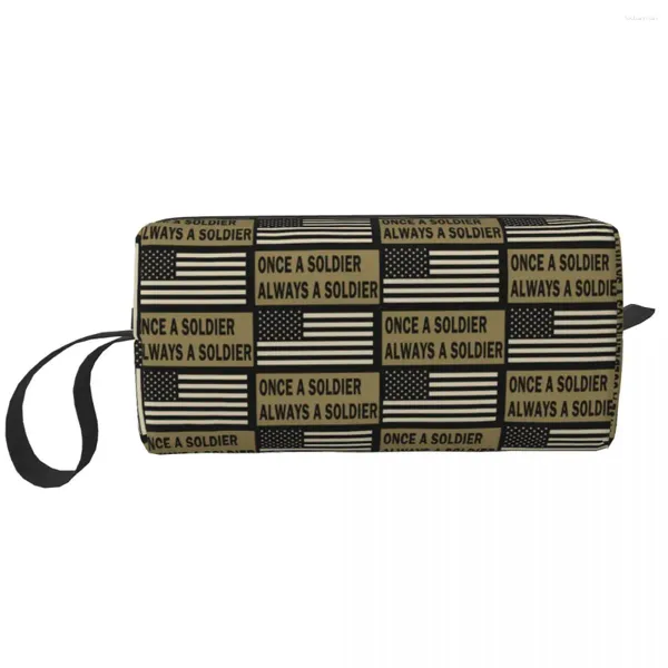 Sacos de armazenamento viajam quando um soldado sempre saco de higiene pessoal maquiagem organizadora cosmética Mulheres beleza dopp kit case