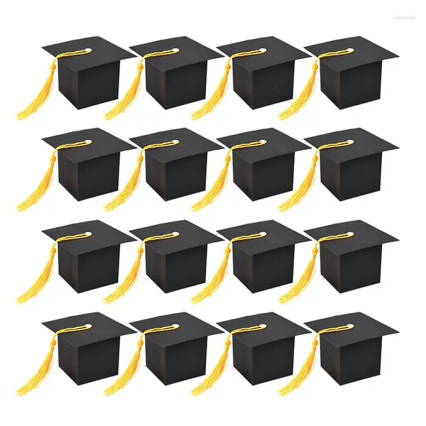 Geschenkverpackung 5/10pcs Black Graduation Hat Candy Box 2024 Herzlichen Glückwunsch Gradpackungskästen