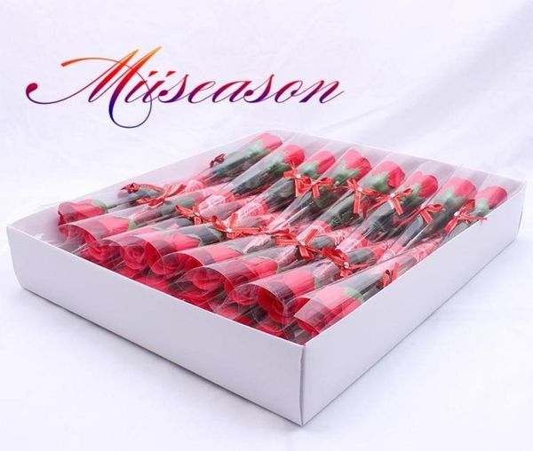 30pcs Soop Rose Rose Valentine Creative Gift Artificial Flower Bouquet Birthday Festival Decoração de festa Presentes de casamento Supplies2762656529