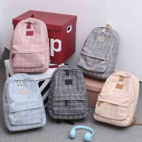 Backpack Fashion Girl College Schultaschen lässig einfache Frauen gestreifte Buchpackbags für Teenager -Reise -Umhängetaschen Rucksack