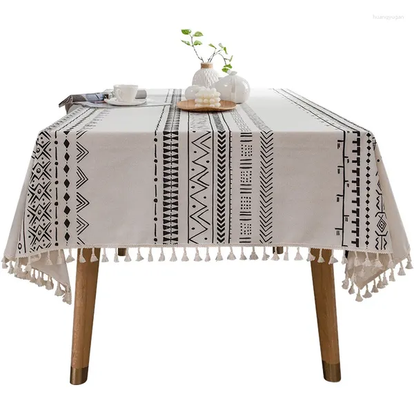 Tanta de mesa Toclagem de mesa boêmia Talha de linho de algodão Ethnic Ethnic Tansel Refeição de refeições à prova d'água à prova d'água El