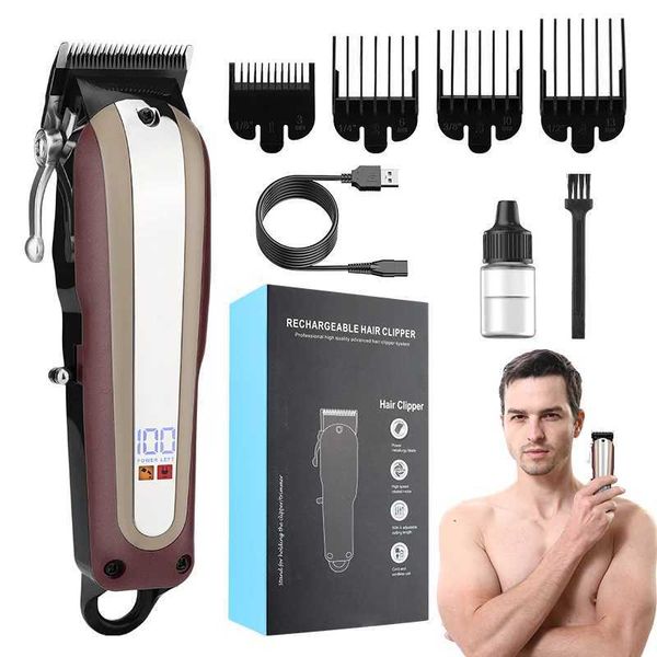 Raso elettrici Resuxi 722B/722C LCD Digital Display Digital Capelli per capelli ricaricabili ricaricabili Clipper elettrici Sn Terrimer per capelli ad alta potenza T240507