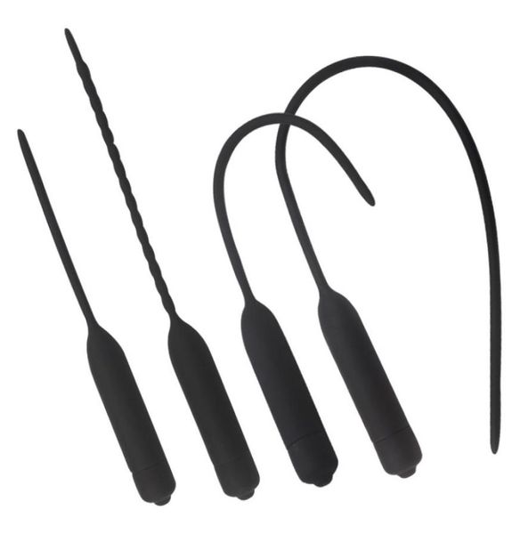 Männlicher Masturbationsstift mit vibrierenden Silikon -Pferdaugen -Urethral -Dilator Schwulen Paar sexy Toys497925