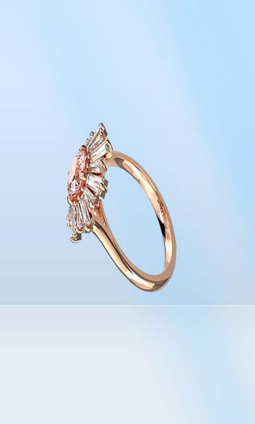 Originale 925 Silver Flower Ring Asscher Cut Simulato Diamond Wedding Engagement Cocktail Women Rings Topaz Finger Fine Jewelry2735714960