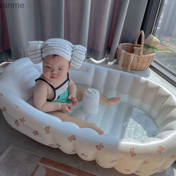 Banyo Küvetler Koltuklar Bebek Küvet Yenidoğan Hava Küvet Şişirilebilir Katlanır Taşınabilir Çocuklar Ve Yürüyen Yüzme Havuzu Duş Ürünleri Bebek Bakımı WX