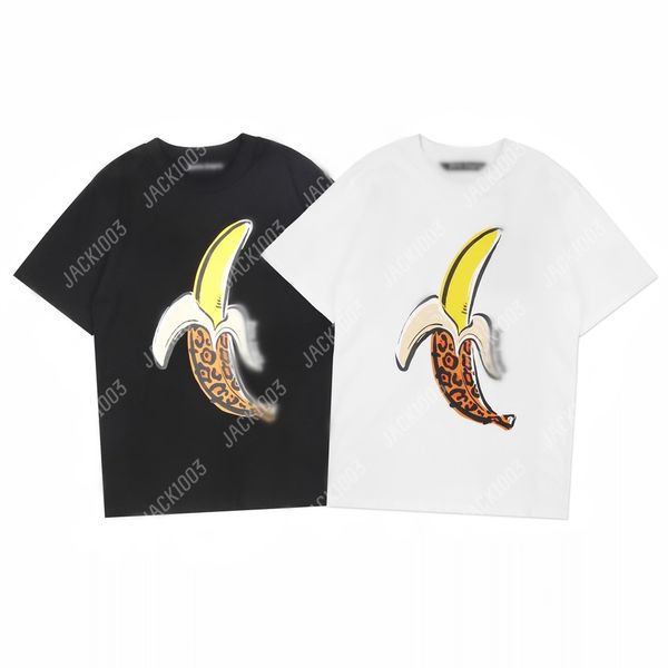 Palm 24SSs Sommerbrief Druck Leopard Banana Logo T Shirt Freund Geschenk loser übergroßer Hip Hop Unisex Kurzarm Liebhaber Stil Tees Engel 2211 Una