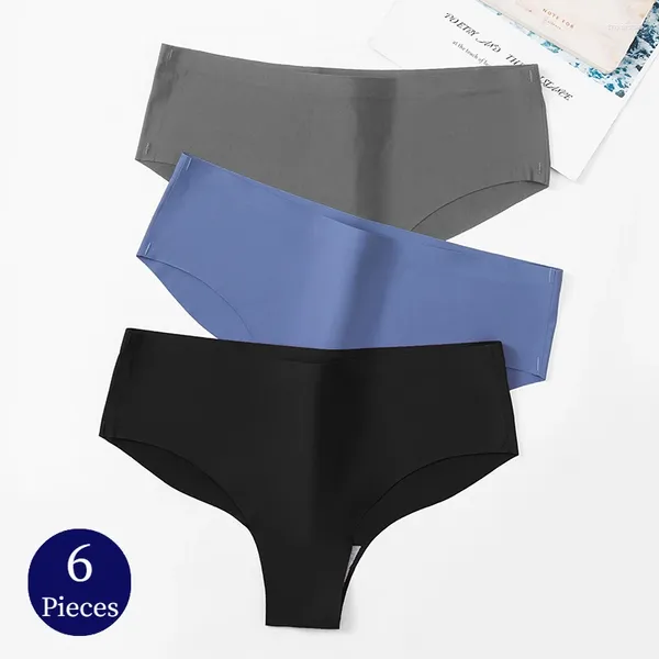 Kadınlar Külot Bzel 6pcs/Set Yumuşak İpek Saten Dikişsiz İç Çamaşırı Moda Seksi iç çamaşırı Büyük Boyutu Rahat Kadın Bılganda Spor Panty
