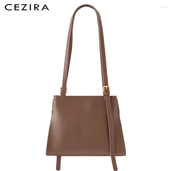 Bag Cezira Elegante Feste Farbe PU Vegan Leder für Frauen einfach Design Pendeln Handtaschen Weibliche tägliche Crossbody -Umhängetaschen