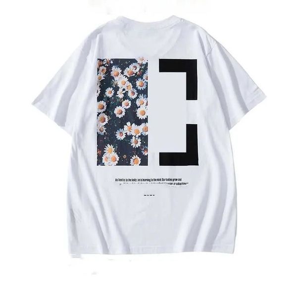 T-shirt de camiseta masculina impressão de impressão masculina e feminina de moda solta de tendência respirável Tops de rua casuais