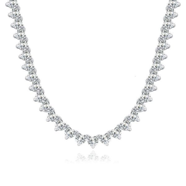 Gioielli fine S Sterling Sier Necklace Full Diamond Mossanite CHOKER TENNIS CATENA PER DONNE