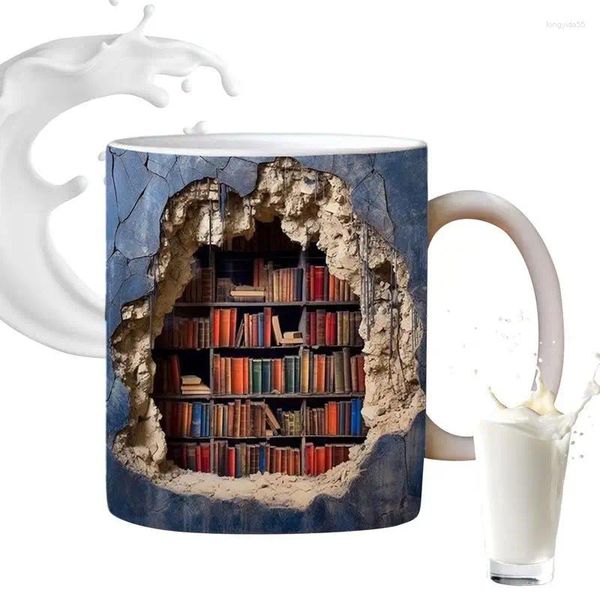 Mugs Library Scaffale tazza divertenti bibliotecario tazza caffè 350 ml di novità ceramica multiuso amanti di libri creativi