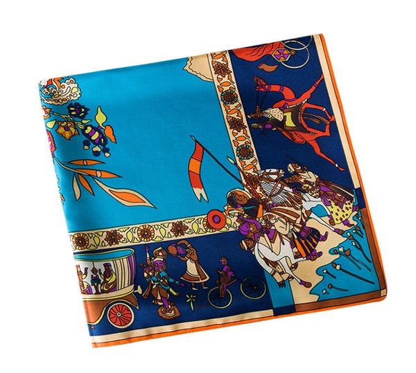 Fashion Tree Floral Stampa Scarf Designer Brand Women Luxury Women H Shawls Foulard Femme Blue Grande Sciarne di seta twill Drop Drop 1307531618