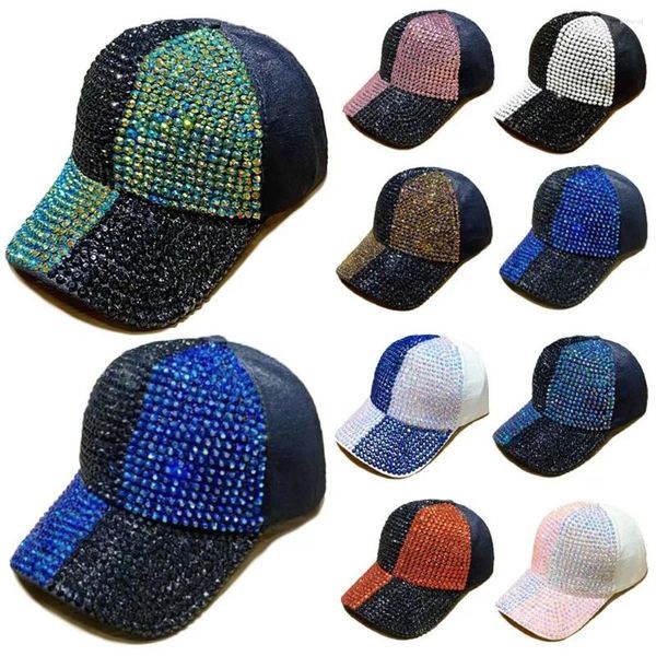 Caps de bola bloqueio de cor stromstones Pearl Baseball moda de luxo Cods de protetor solar de algodão ajustável para mulheres meninas