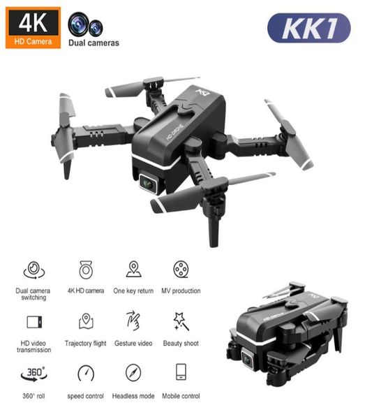 DRONE DRONE GLOBAL DRONE 4K Double HD Mini VEICOLO PARTENZA PARTENZA CON WIFI FPV Piegabile elicottero Selfie Droni Toys per KI7775620