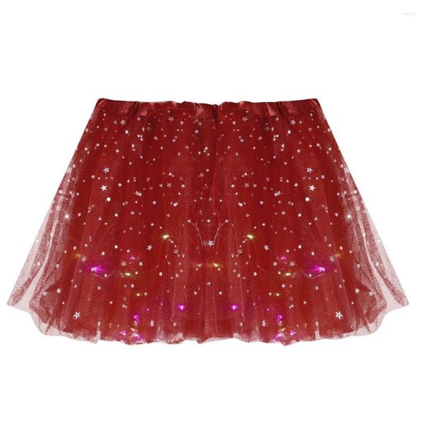 Gonne femminile femminile tutu con al neon light light glow ballet da ballo danza vestito corto per bambini regali di compleanno minusonnale fata