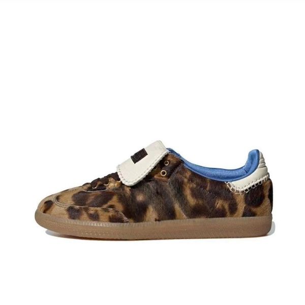 2024 Wales Bonner Real Fuzz Leopard Print Men Womens Running Shoes Original Designer lässig Outdoor School Sneakers Sporttrainer große Größe