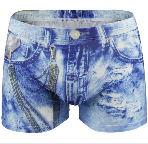 Pinky Senson Männer Kleidung Neue Mode Milch Joy Calzoncillo Homme Herren Unterwäsche sexy gemusterte Denim männliche Boxer PS5196208782