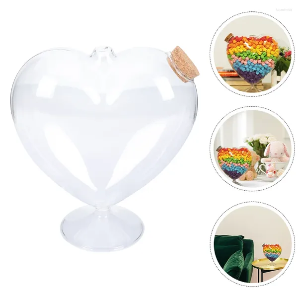 Garrafas de armazenamento Design do coração Candy Candy Jar Box Box Home Supply Home Supply