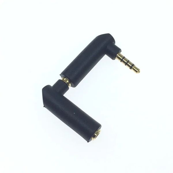 2024 Novo 1pcs de ângulo reto de 3,5 mm fêmea a 2,5 mm 4 postes Adaptador de fone de ouvido macho de 4 postes Conector de ouro DIY Placte