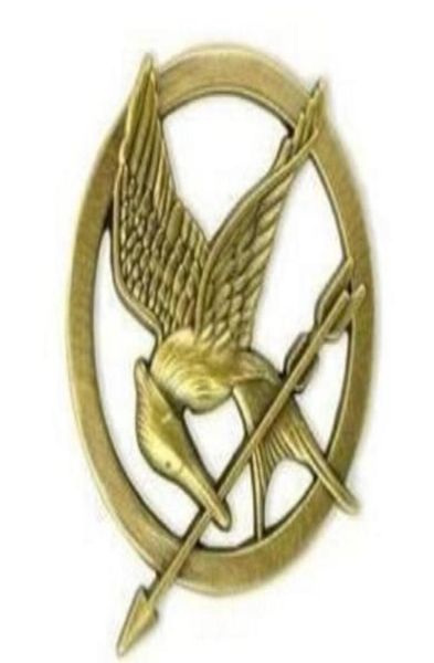 Filme The Hunger Games Mockingjay Pin Gold Bating Bird and Arrow Broche Gift5180643