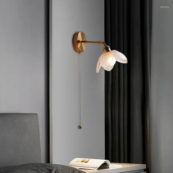 Lampada a parete E27 vetro in stile europeo camera da letto camera da letto creativa siovisore di soggio