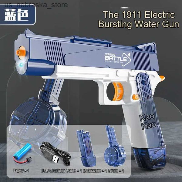 Sandspiel Wasser Spaß 2024 Sommer Hot M416 Gun Electric Pistol Schießen Spielzeug Vollautomatisch Outdoor Beach Childrens de Agua Geschenk Q240408