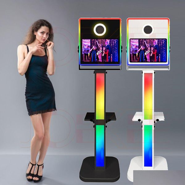 Stands de luz Booms 15,6 polegadas Touch Sn Selfie portátil Hine Magic Mirror DSLR PO Booth para casamentos Eventos de festas