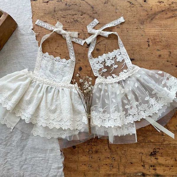 Abiti da ragazza Abbigliamento per bambini in stile coreano primavera e autunno Girls Lace Apron