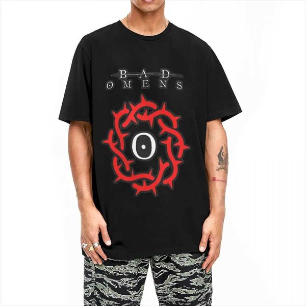 Herren-T-Shirts Retro und Fun T-Shirt Fan Bad Omen Cotton T-Shirt Mode und cooles T-Shirt Herren Sommer tolles Design kurzärmelig Topl2405