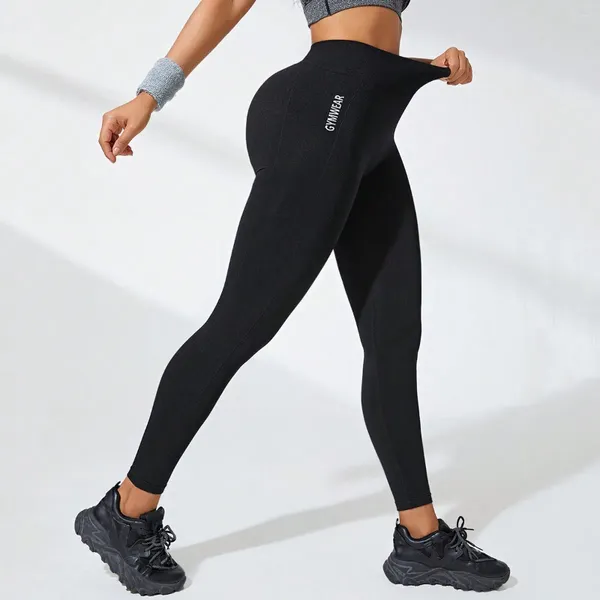 Kadınlar için Aktif Pantolon Taytlar Yüksek Belli Yumuşak Karın Kontrolü Zayıflama Siyah Yoga Egzersiz