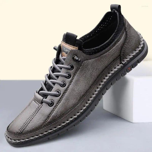 Casual Shoes Slaser Herren Top -Layer Cowhide Weiche Bottom Business Leder atmungsaktiv real