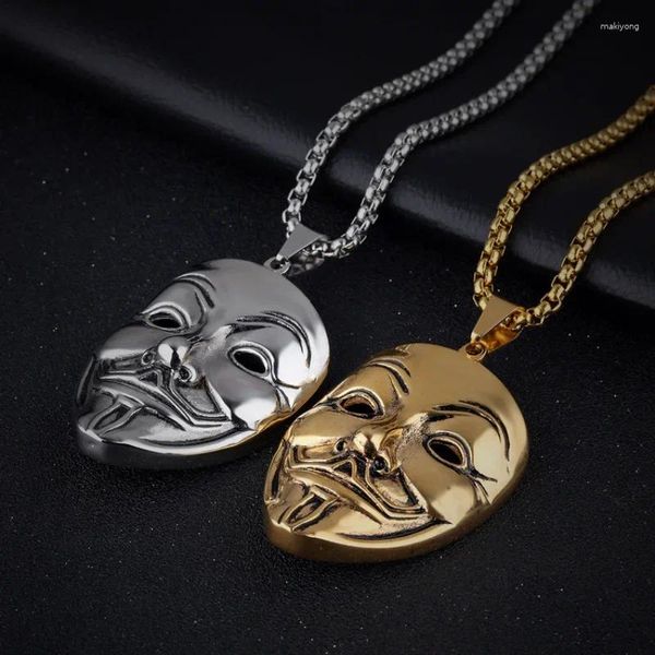 Anhänger Halsketten Moive Jewelry V für Vendetta Anonymous Maske Hip Hoper Hacker Alloy Halskette Modet Gaes Chaveiro 2 Farben