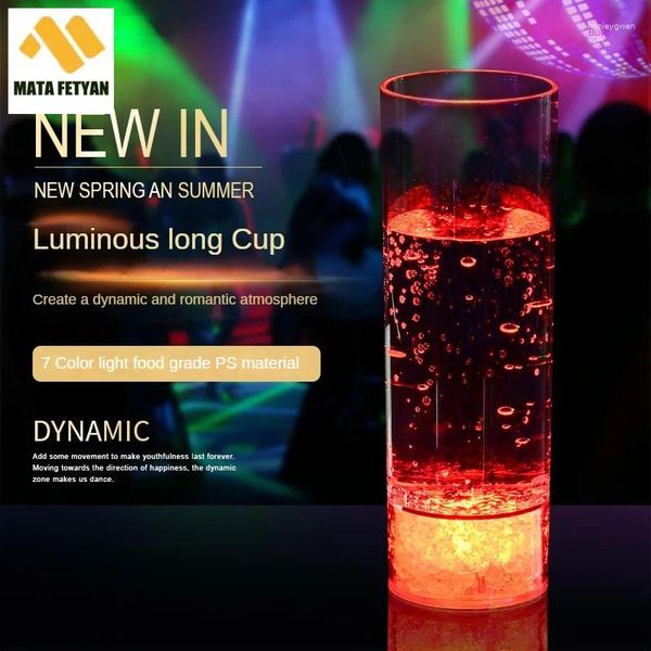 Lampade da tavolo in plastica in bicchiere di vino in plastica tazza a emissione di luce per alcolici alimentari luminosi nella festa scura fornisce luminose lunghe luminose