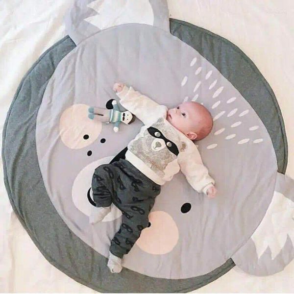 Teppiche Kinder spielen Spielmatten 90 cm runde Teppichteppiche Mat Baumwolle Schwan Krabbeln Deckenboden Spielzeug Raumdekoration Ins Babygeschenke