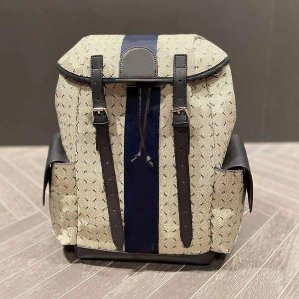 10A Fashion Backpack Chiusura maschile di grande capacità escursionistica classica borse a strisce borse a strisce lettere core di viaggio patc lrco