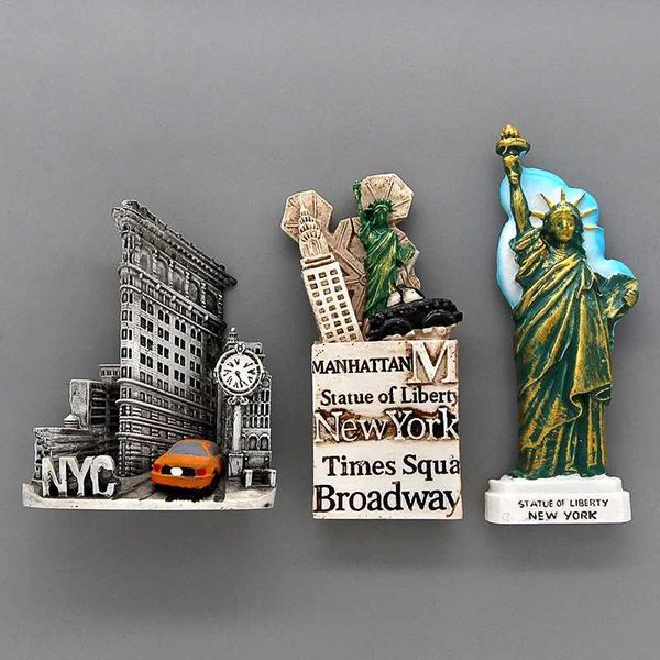 3pcsfridge Magneten Amerikanische Tourismus New York Statue des Liberty Atlantic City Times Square New York City Kühlschrank Magnet Kühlschrank Aufkleber