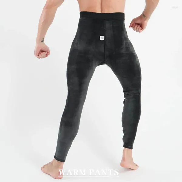 Erkek termal iç çamaşırı gri kadife kalın kış sıcak erkek tozlukları sıkı tutun uzun Johns artı boyutu taytlar erkek pantolonlar 560